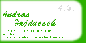 andras hajducsek business card