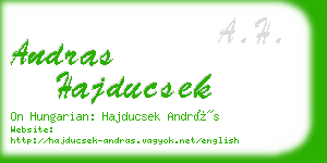 andras hajducsek business card